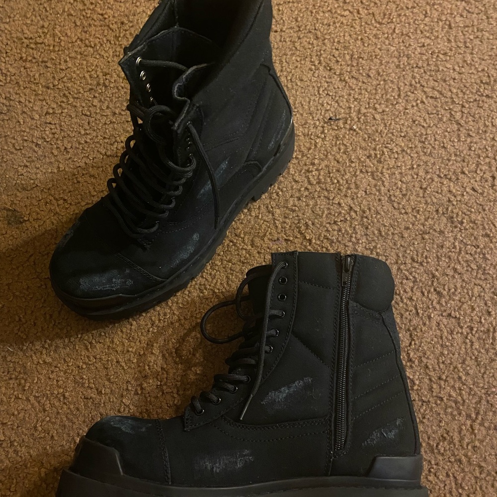 Balenciaga canvas strike boots